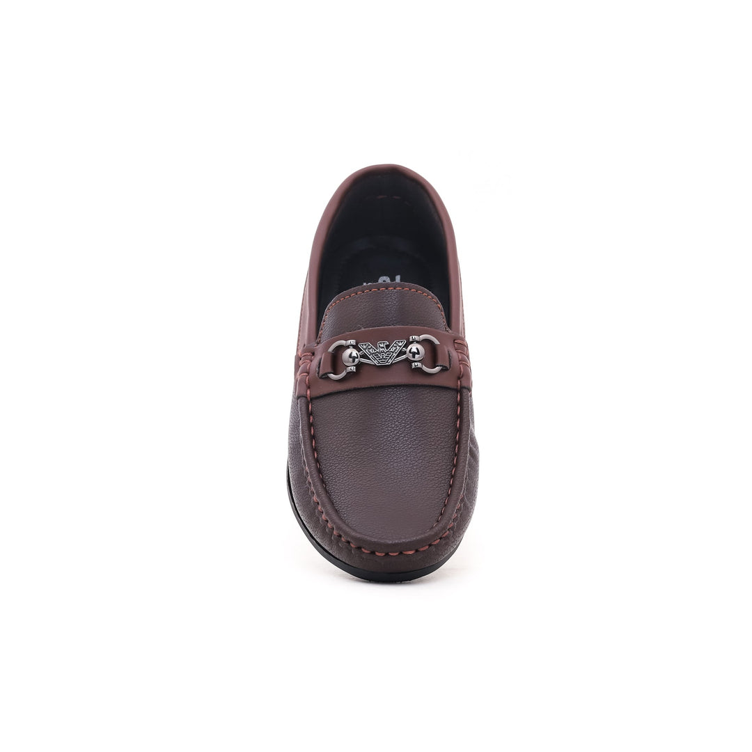 Boys Brown Formal Moccasin KD0426