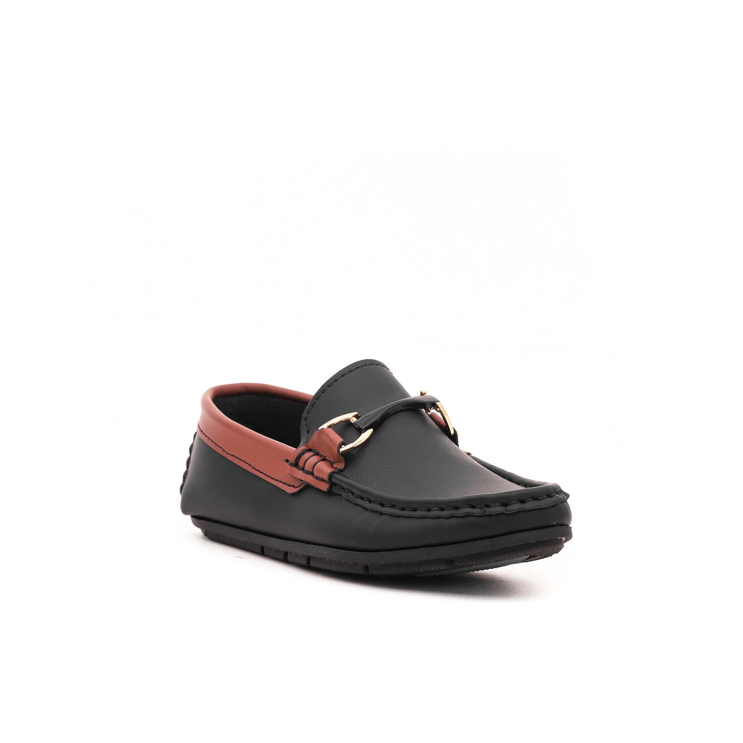 Boys Black Formal Moccasins KD0448