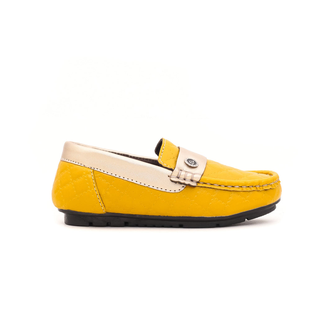 Girls Yellow Formal Moccasins KD0516