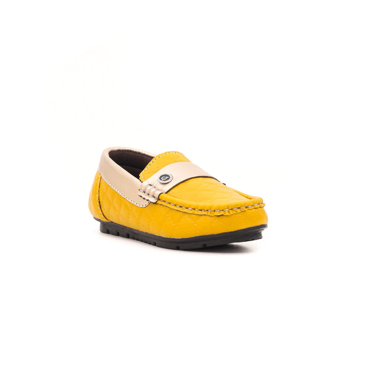 Girls Yellow Formal Moccasins KD0516