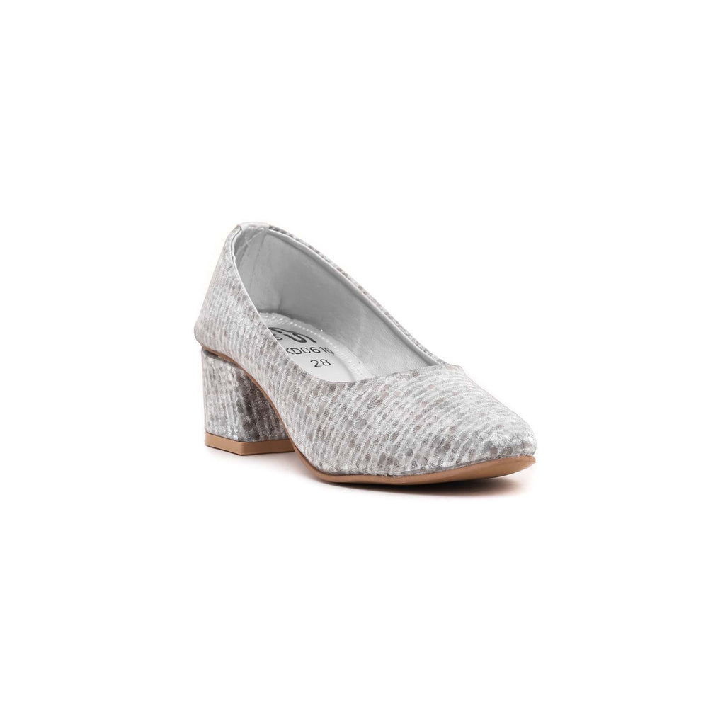 Girls Silver Fancy Pumps KD0610