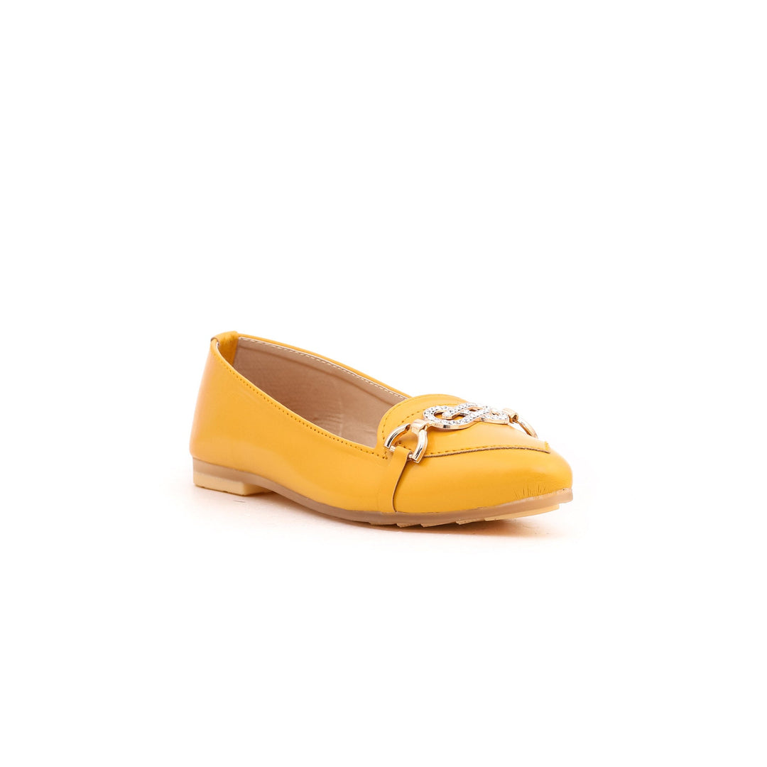 Girls Yellow Formal Pumps KD0616