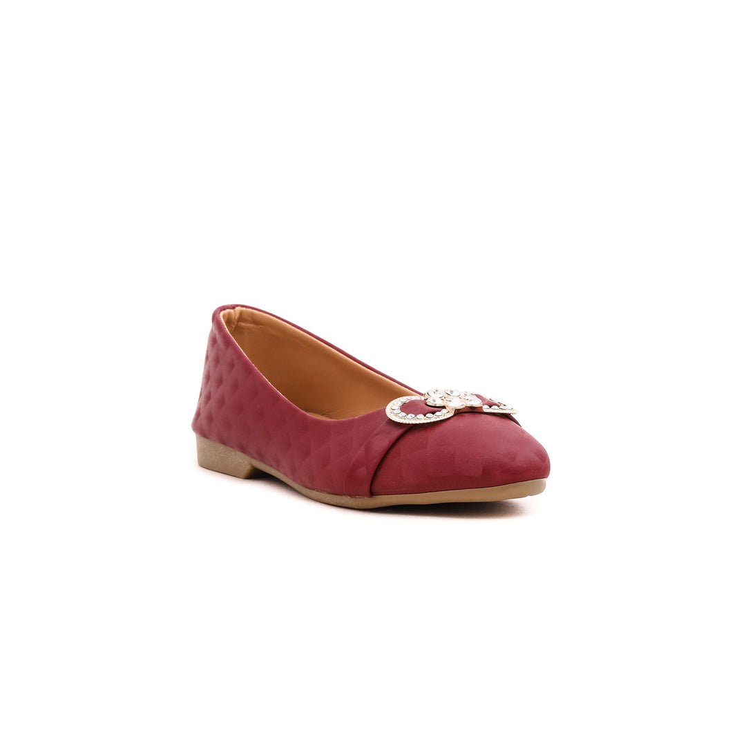 Girls Maroon Casual Pumps KD0758