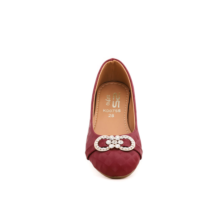 Girls Maroon Casual Pumps KD0758