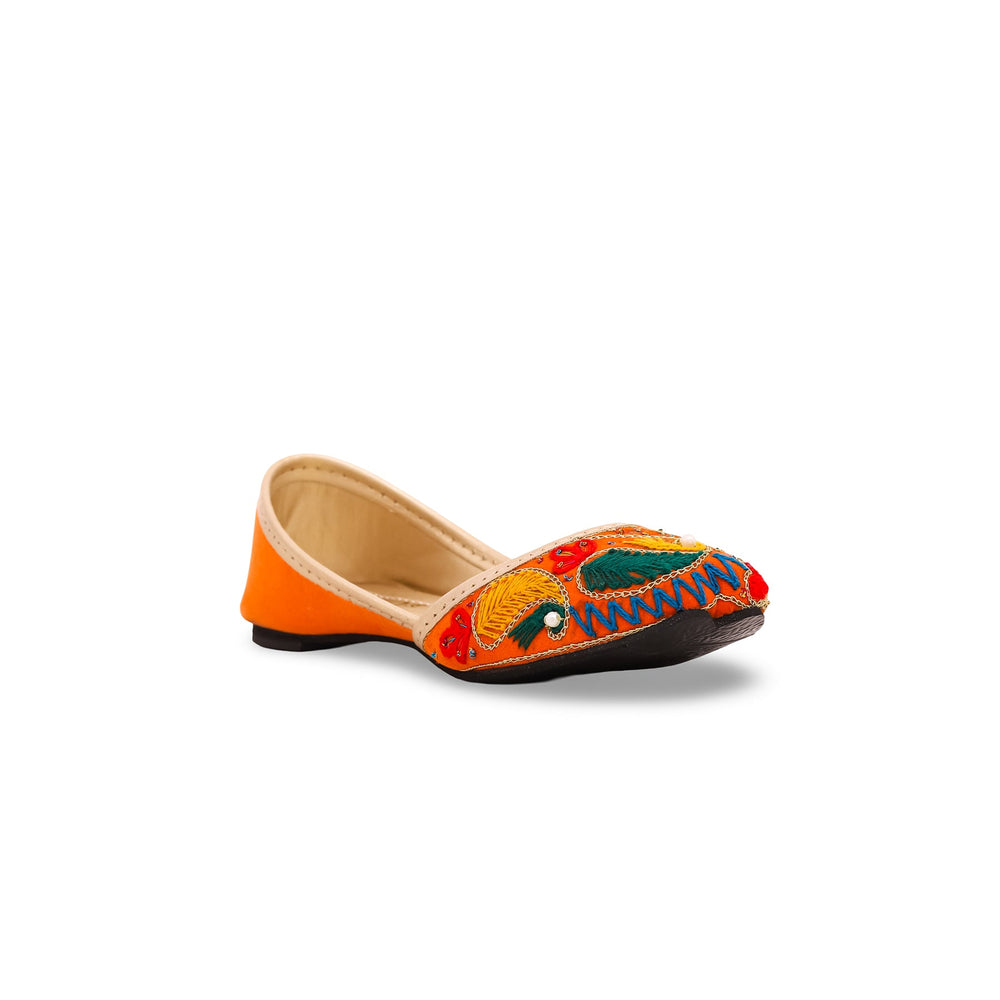 Girls Orange Fancy Khusa KD0809