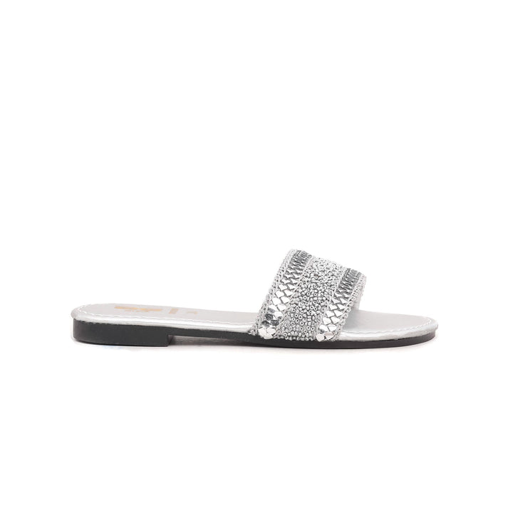 Girls Silver Casual Slipper KD5280