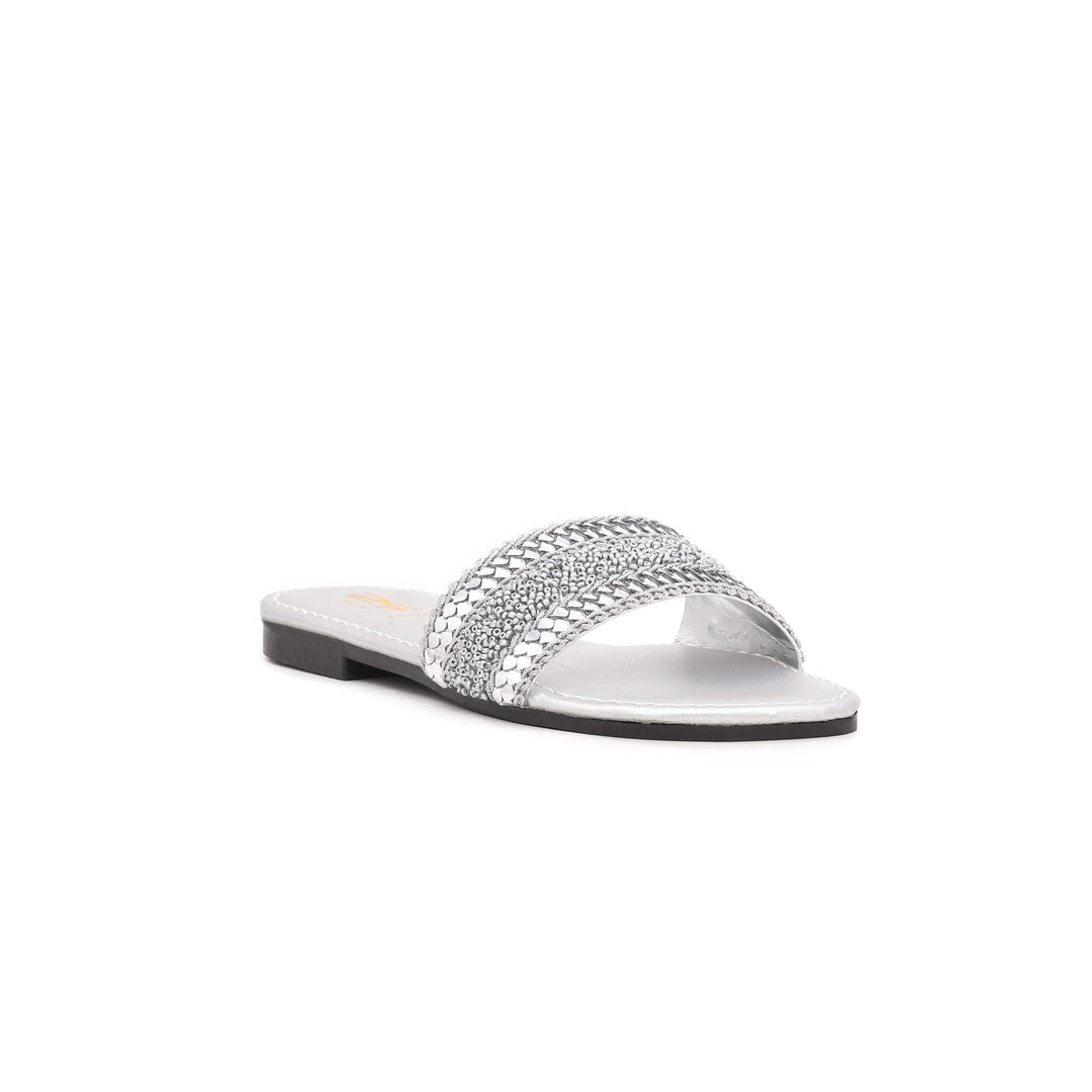 Girls Silver Casual Slipper KD5280