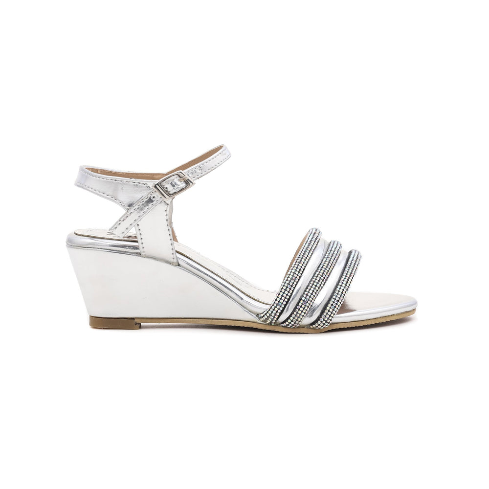 Girls Silver Fancy Sandal KD7700