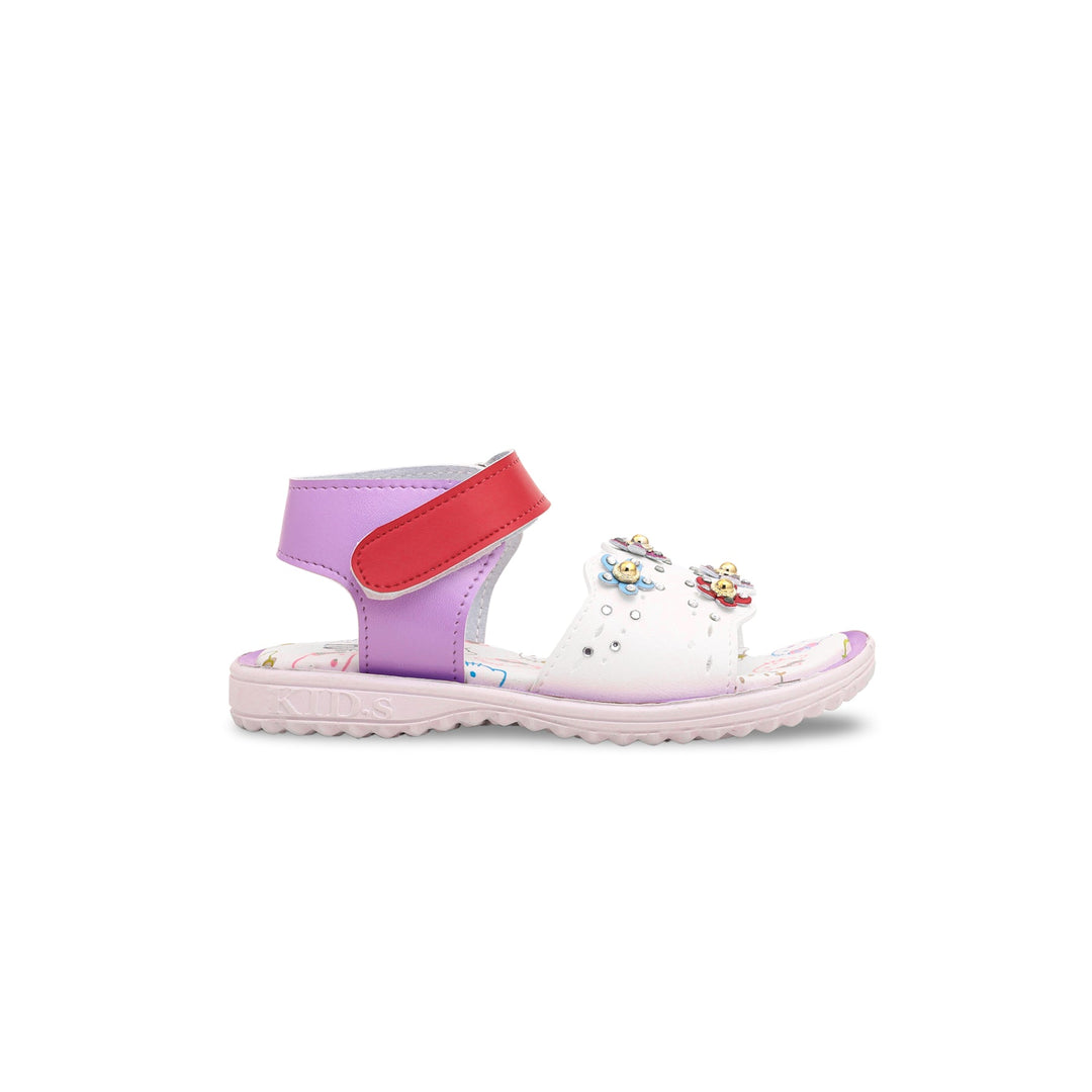 Girls White Casual Sandal KD7781