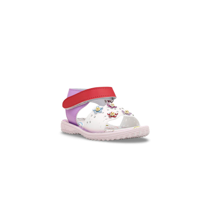 Girls White Casual Sandal KD7781