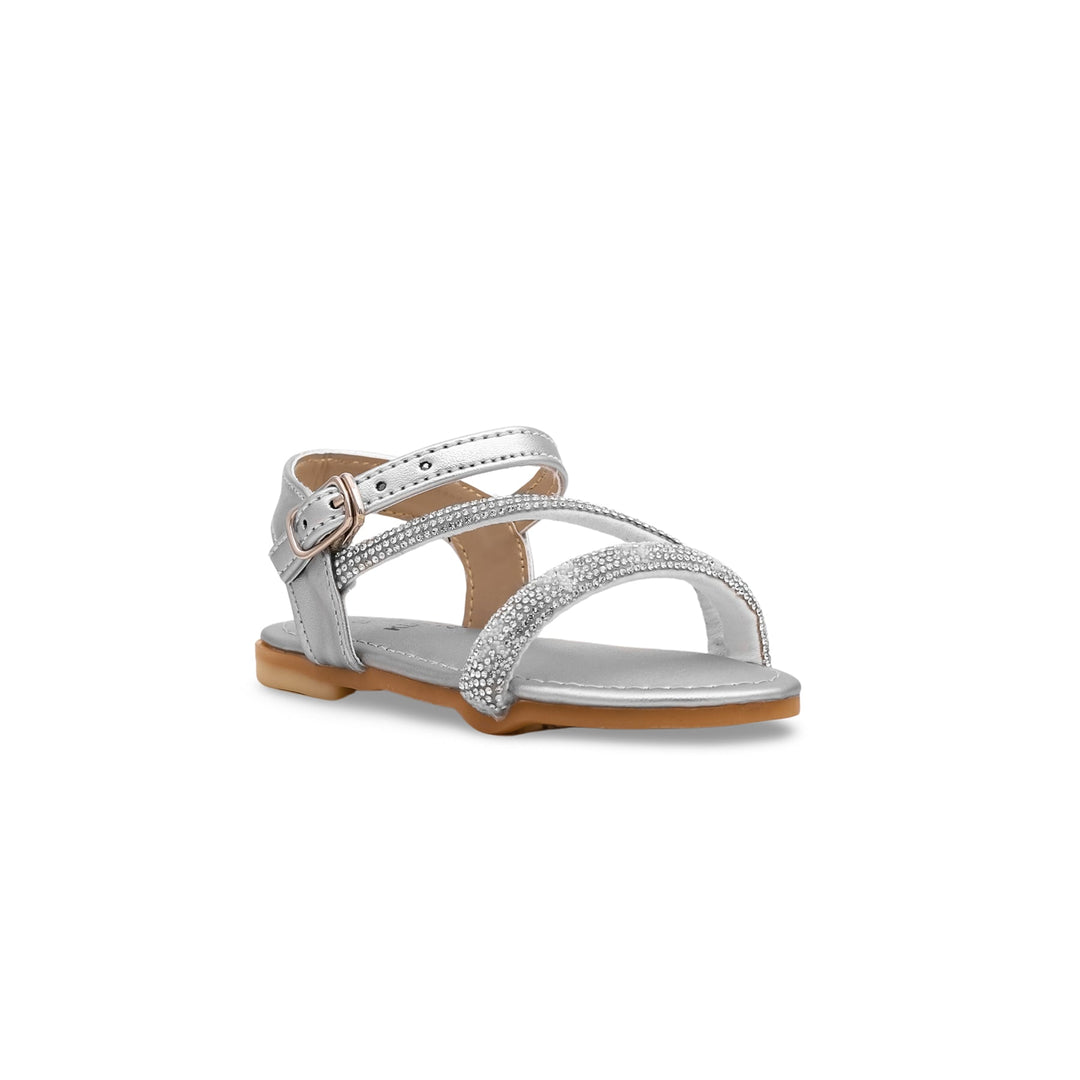 Girls Silver Fancy Sandal KD7999