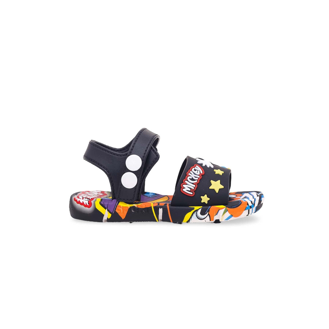 Boys Black Casual Sandal KD9537