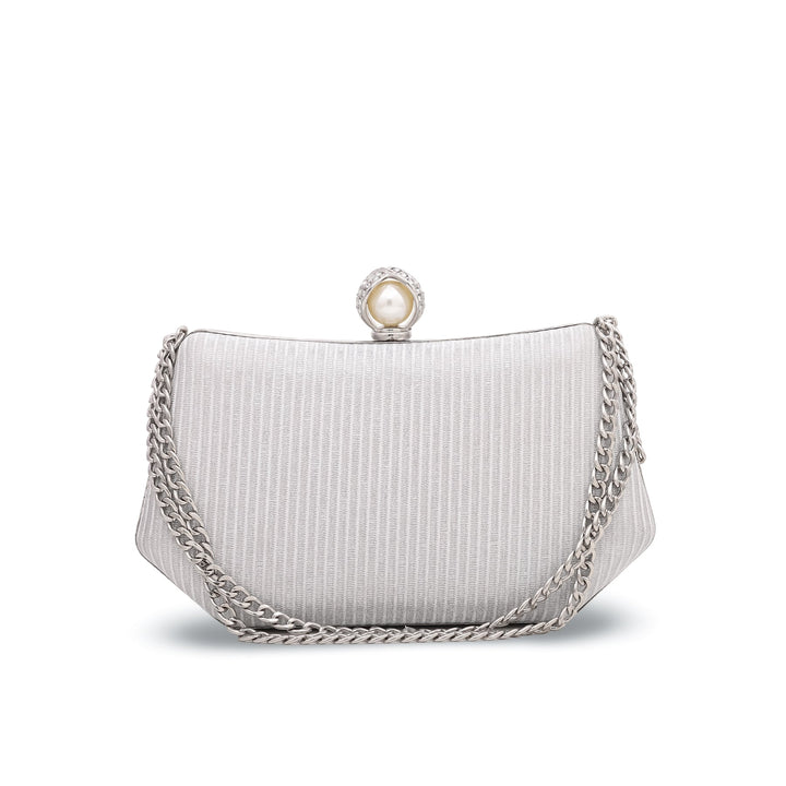 Silver Fancy Clutch P15069