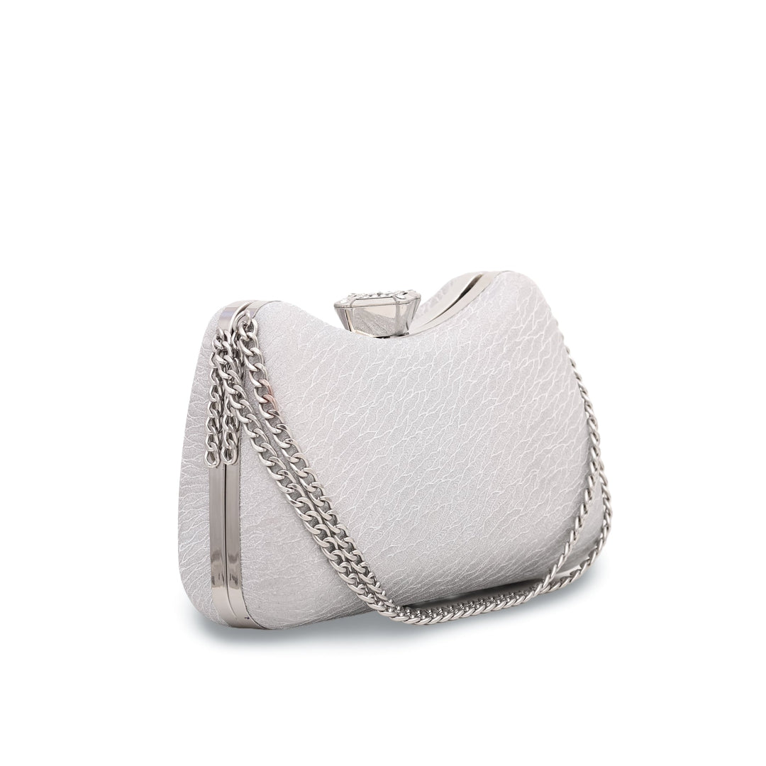 Silver Fancy Clutch P15073