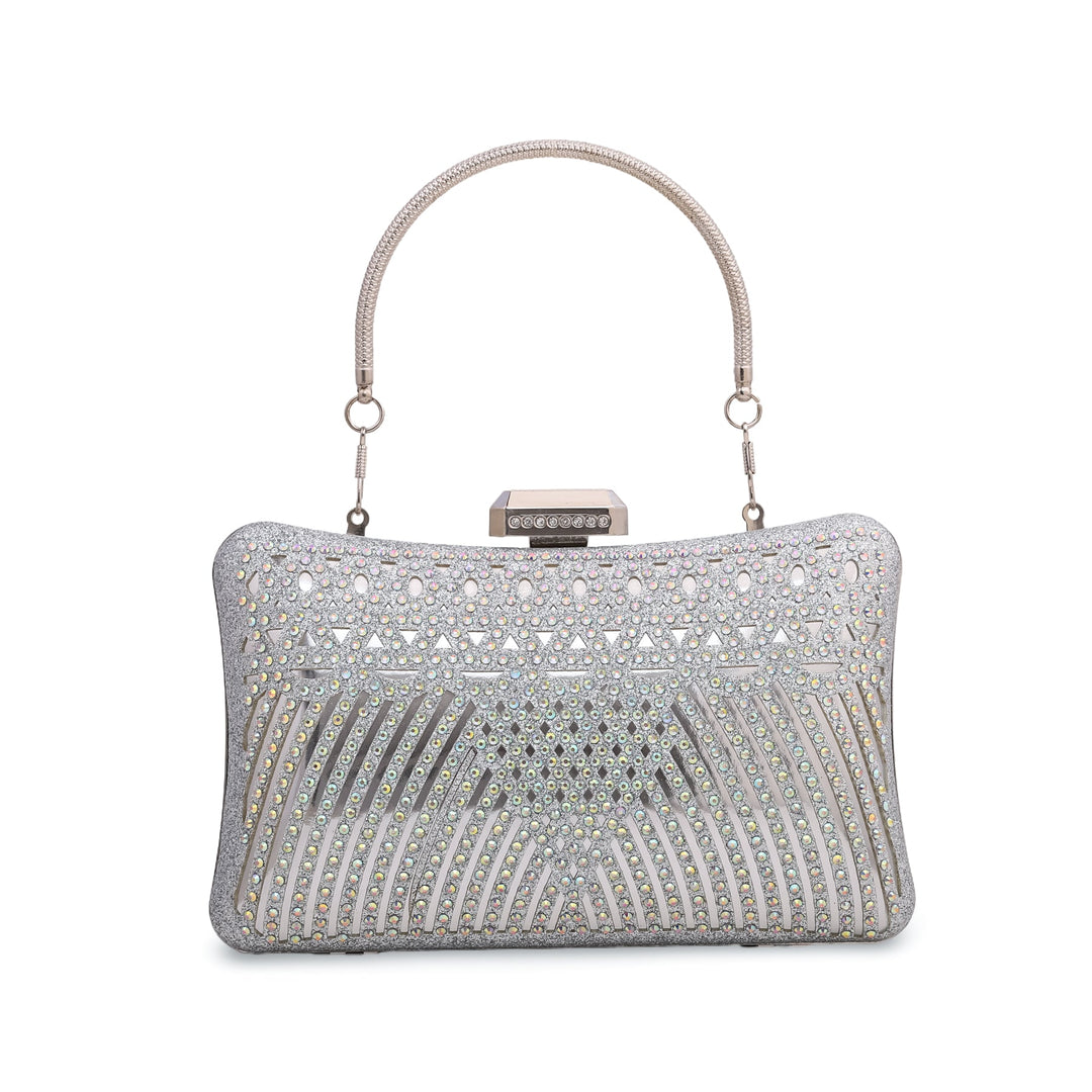 Silver Fancy Clutch P23845