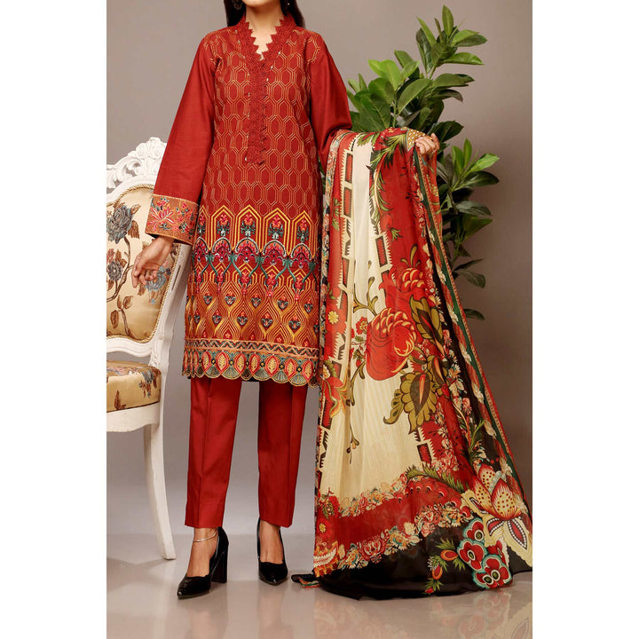 2PC-Digital Printed Lawn Shirt with Dupatta PE1067