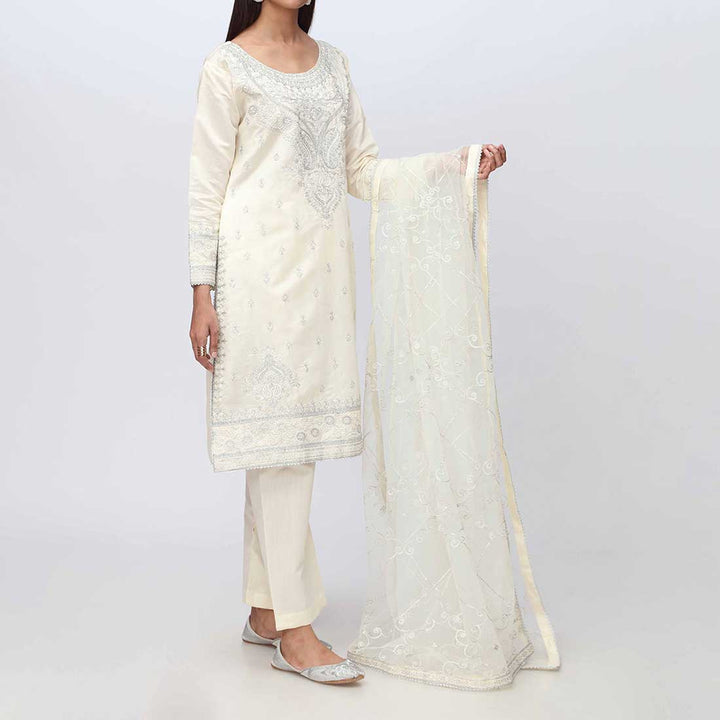 3PC- Embellished Khadi Net Suit PF3010