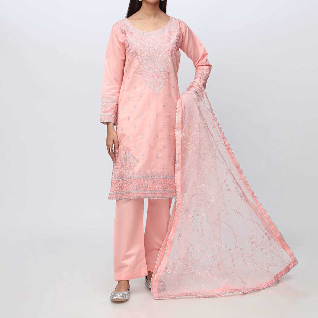 3PC- Embellished Khadi Net Suit PF3010