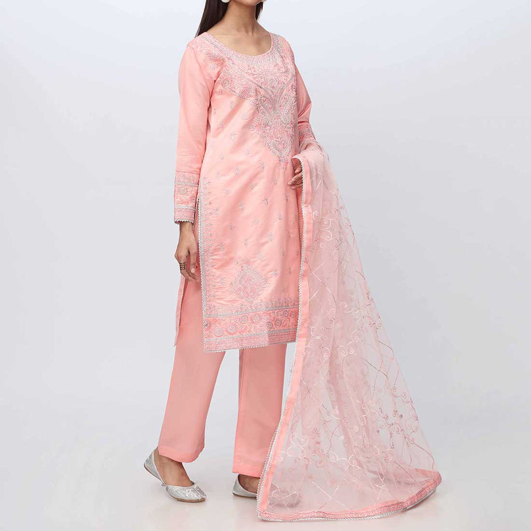 3PC- Embellished Khadi Net Suit PF3010