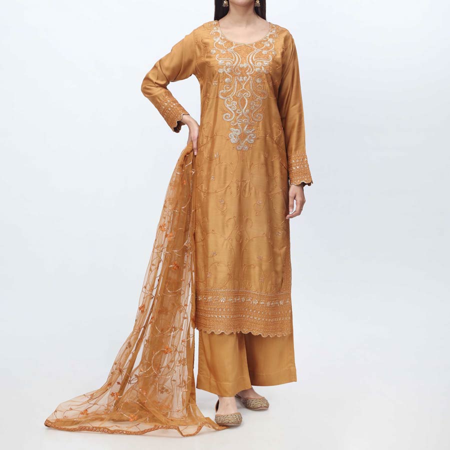 3PC- Embellished Viscose Suit PF3013