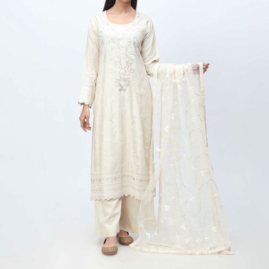 3PC- Embellished Viscose Suit PF3013