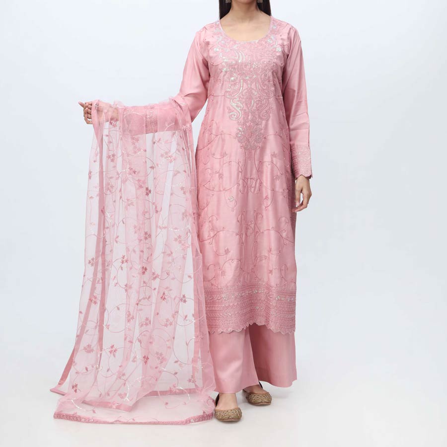 3PC- Embellished Viscose Suit PF3013