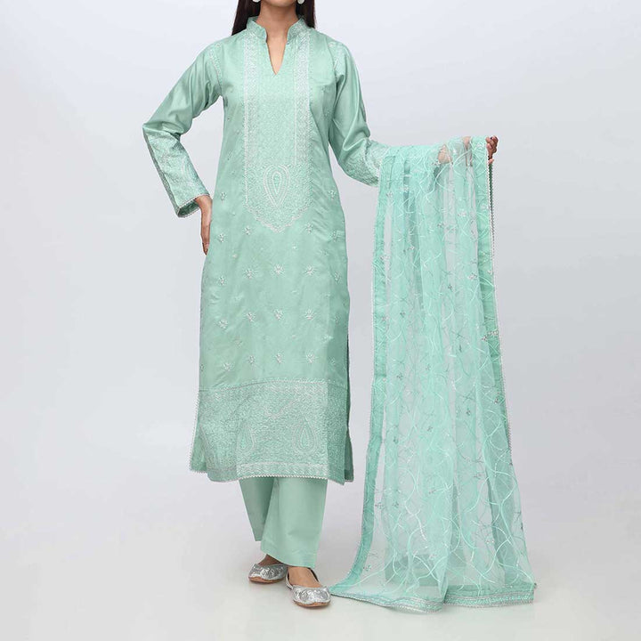 3PC- Embellished Khadi Net Suit PF3015