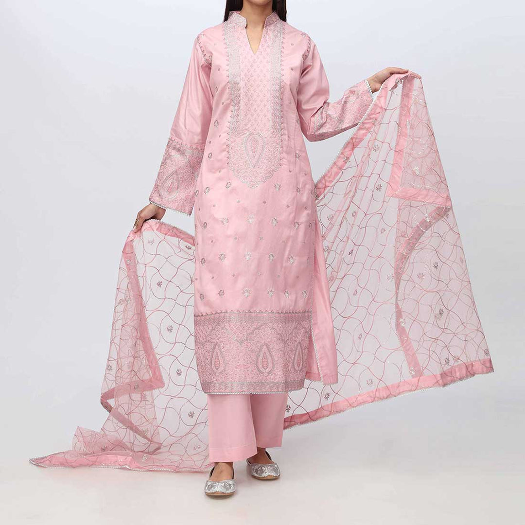 3PC- Embellished Khadi Net Suit PF3015