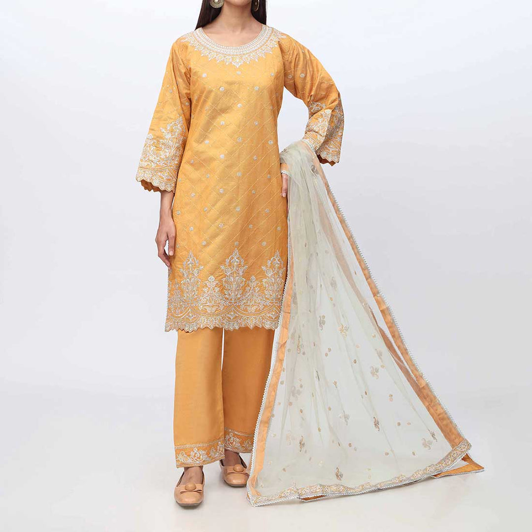 3PC- Embellished Khadi Net Suit PF3017