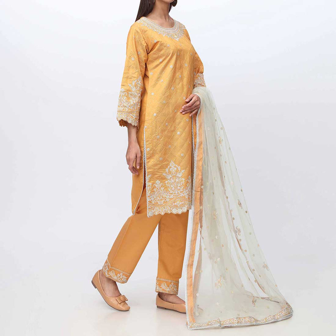 3PC- Embellished Khadi Net Suit PF3017