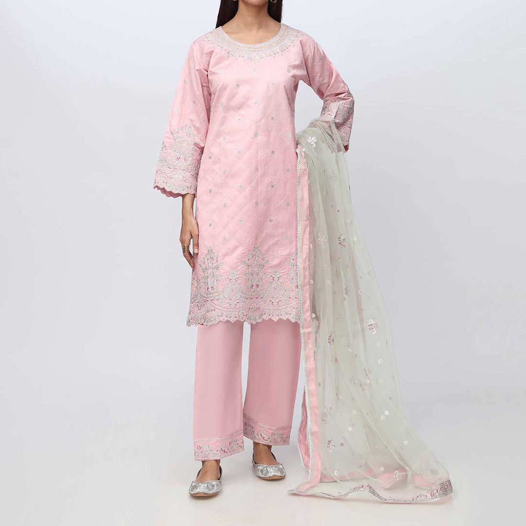 3PC- Embellished Khadi Net Suit PF3017