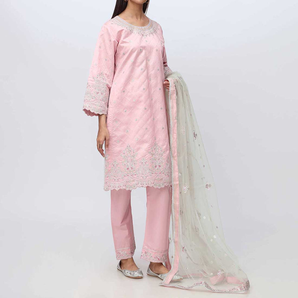 3PC- Embellished Khadi Net Suit PF3017