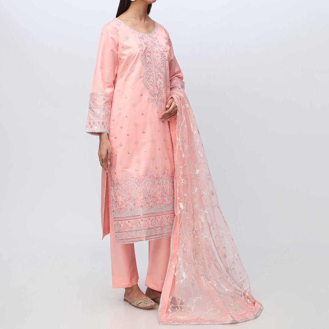 3PC- Embellished Khadi Net Suit PF3019