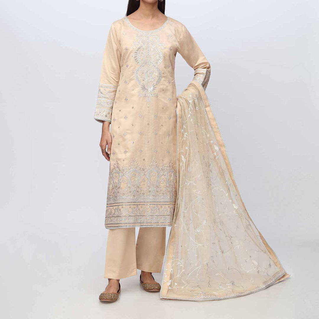 3PC- Embellished Khadi Net Suit PF3019