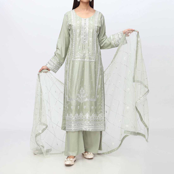 3PC- Embellished Viscose Suit PF3020