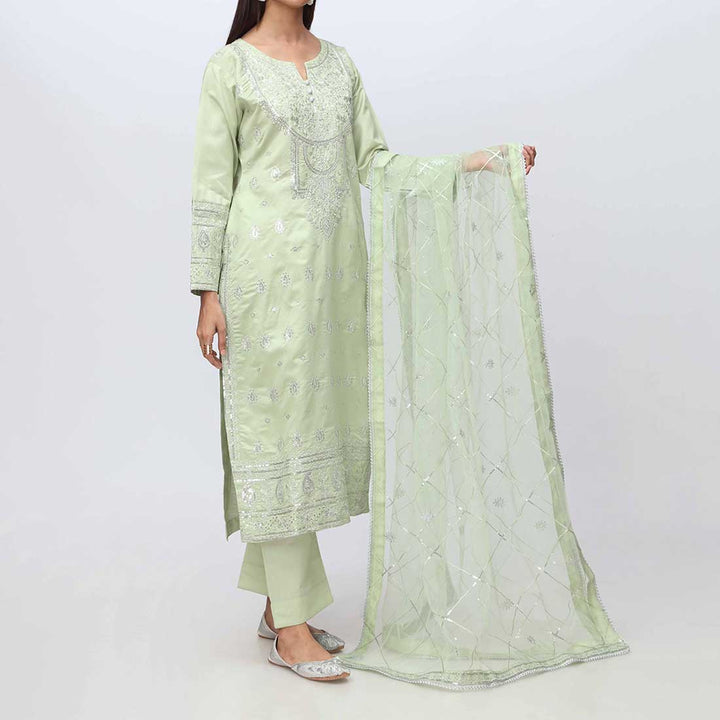 3PC- Embellished Khadi Net Suit PF3024