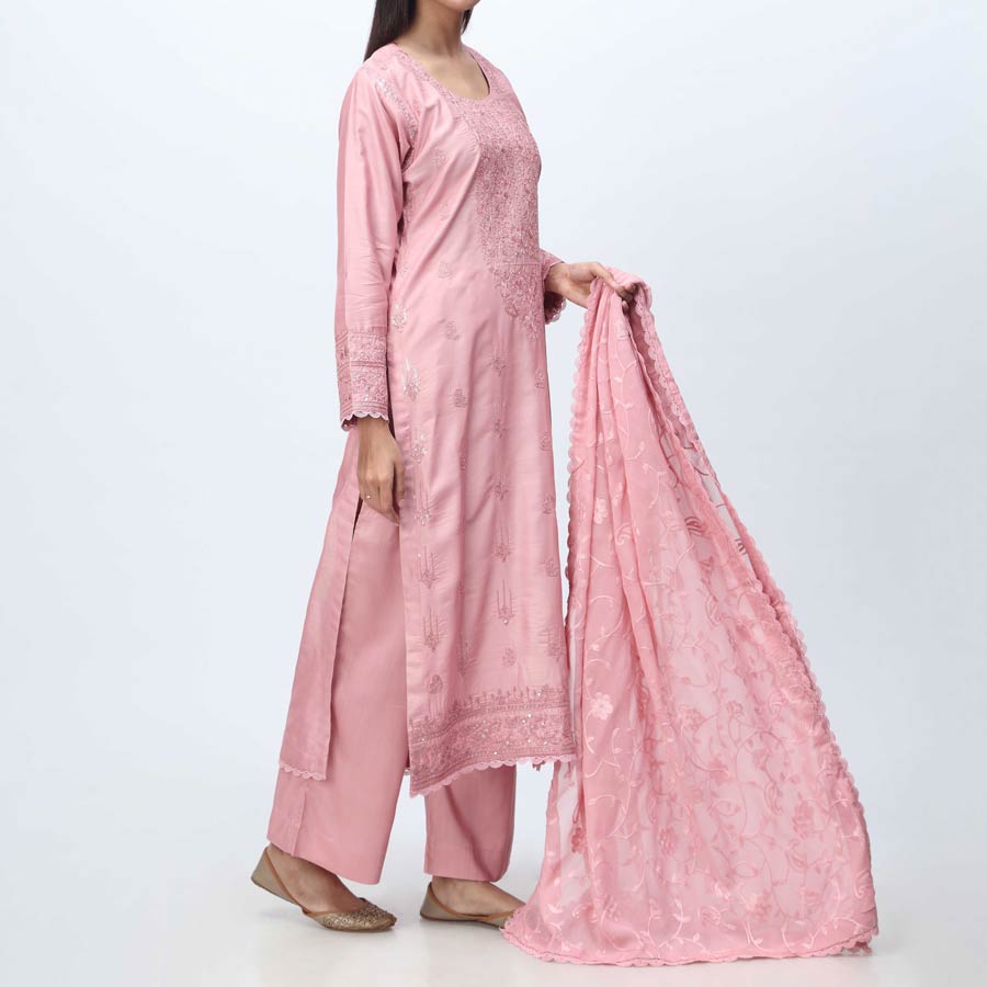 3PC- Embellished Viscose Suit PF3046