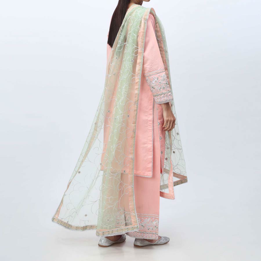 3PC- Embellished  Khadi Net Suit PF3055