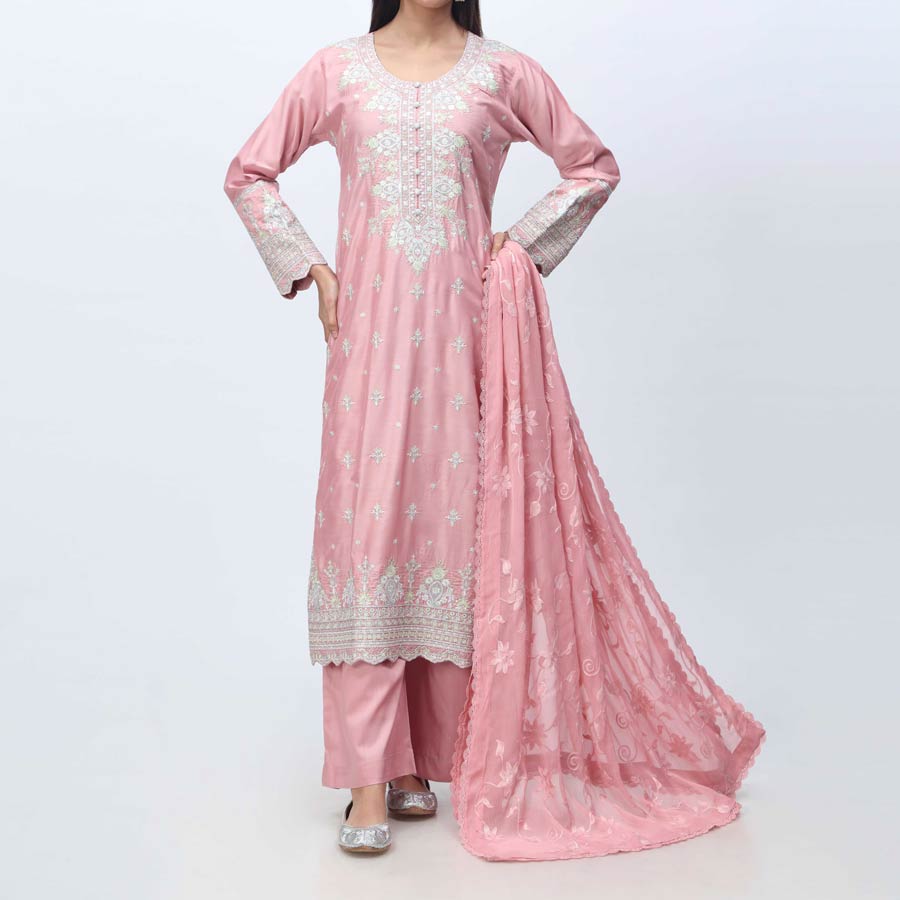 3PC- Embellished Viscose Suit PF3062