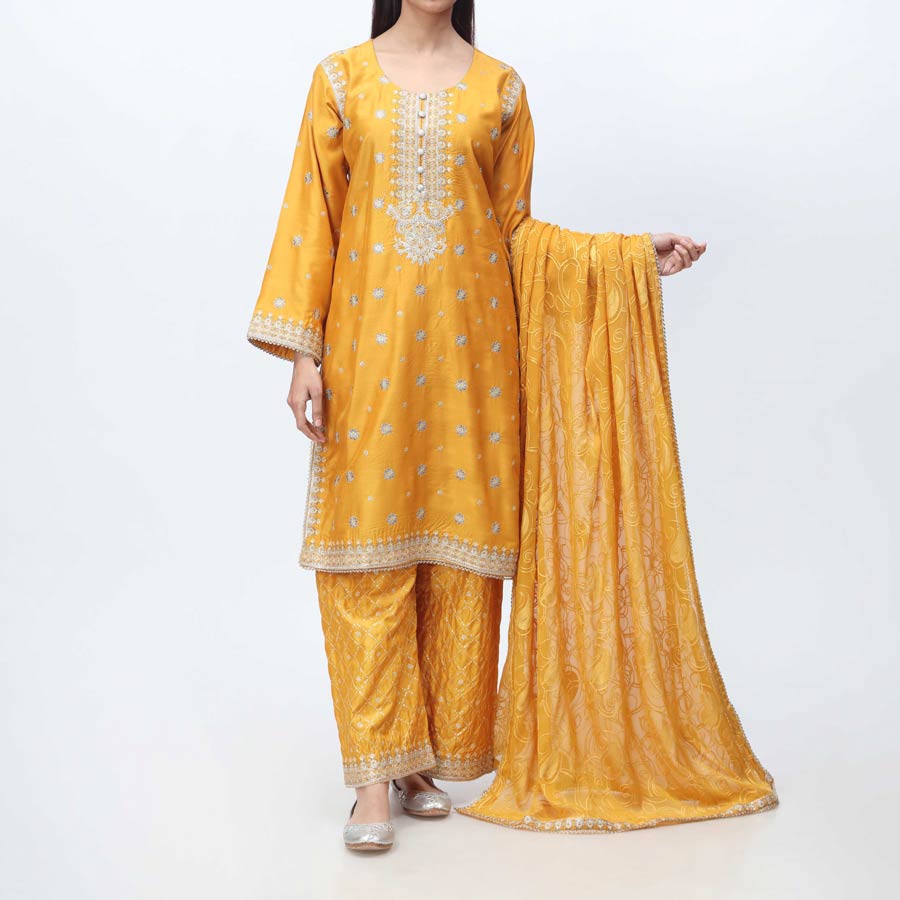 3PC- Embellished Viscose Suit PF3063