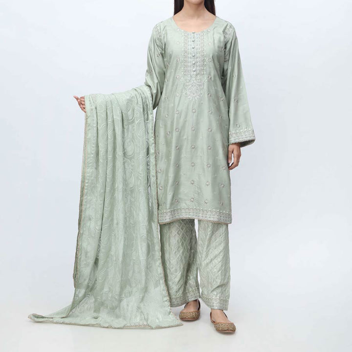 3PC- Embellished Viscose Suit PF3063