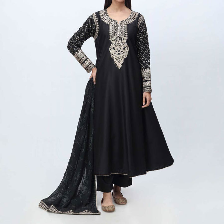 3PC- Embellished Viscose Suit PF3065