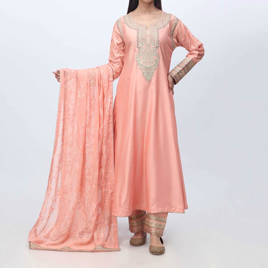 3PC- Embellished Viscose Suit PF3065