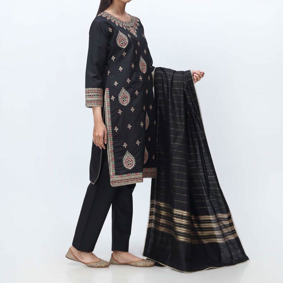 3PC- Embellished  Khadi Net Suit PF3067