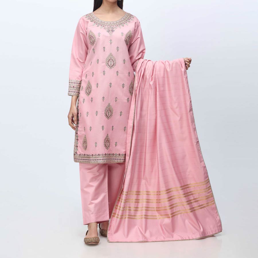 3PC- Embellished  Khadi Net Suit PF3067