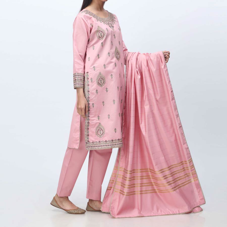 3PC- Embellished  Khadi Net Suit PF3067