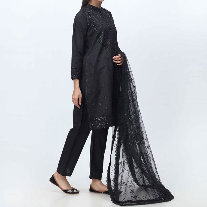 3PC- Embellished  Khadi Net Suit PF3068