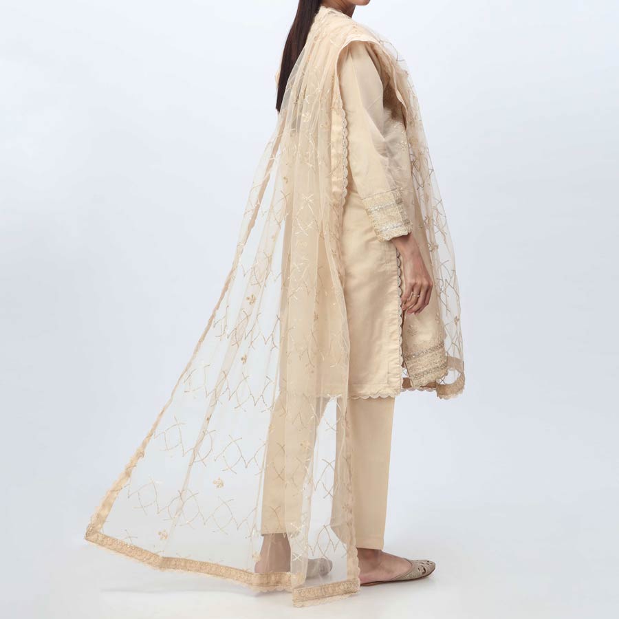 3PC- Embellished  Khadi Net Suit PF3068