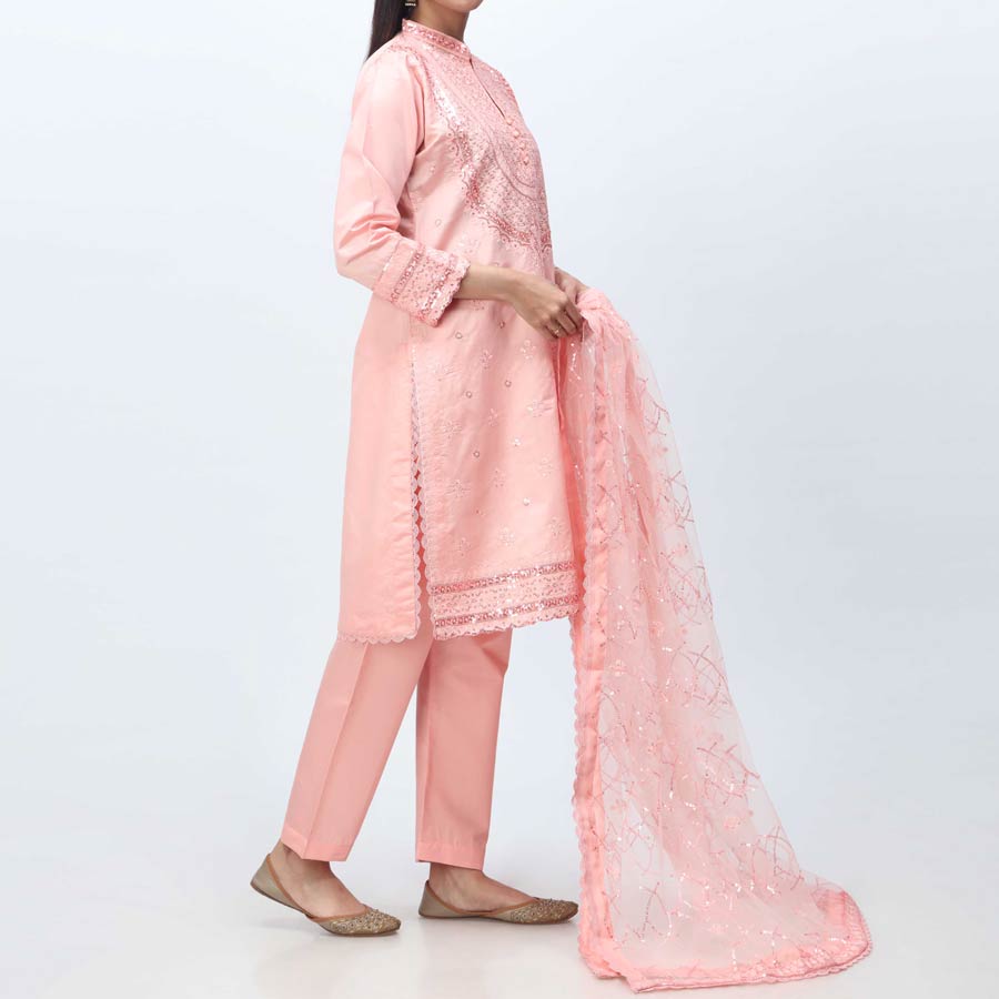 3PC- Embellished  Khadi Net Suit PF3068