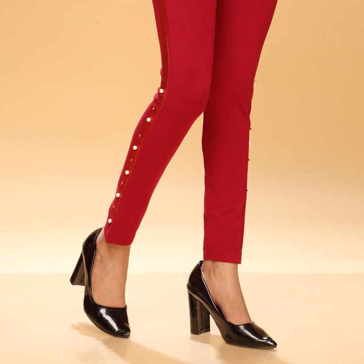 Maroon Color Plain Tights PN2062